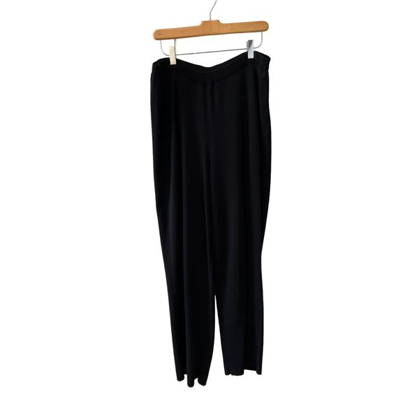 Chicos Rayon Knit Wide Leg Pants Black L - Picture 1 of 5